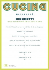 Menu Cucina Mutualité - Menu