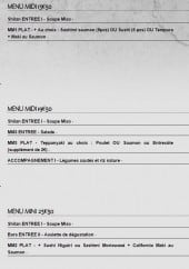 Menu Inagiku - Les menus midi et le menu mini