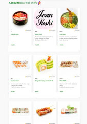 Menu Jean Sushi - Les consultés par nos chefs
