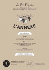 Menu L’ Annexe de La Petite Périgourdine - Les spécialités et vins