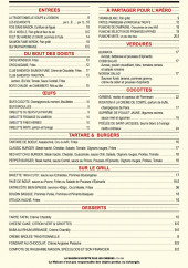 Menu La Contrescarpe - Les entrées, burgers et desserts, ...