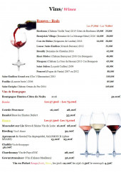 Menu Le marmiton de lutece - Les vins