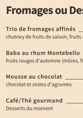 Menu Le Son de la Terre - Les fromages  ou desserts