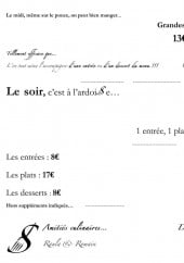 Menu Les trublions - Carte du soir