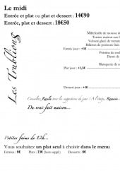 Menu Les trublions - Carte du midi