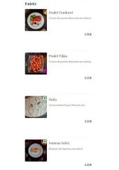 Menu Masala Magic - Les entrées suite