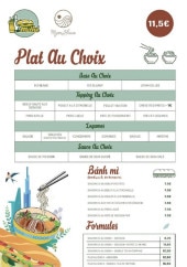 Menu Mì thé - Les formules, plats et banh mi