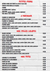 Menu New York Café - Petites faims, à partager et salades, ...