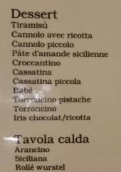 Menu Racina - Desserts