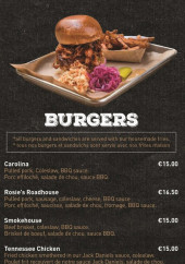 Menu Rosie's Smokehouse - Burgers