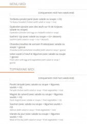 Menu Taigasu - Les menus midi 