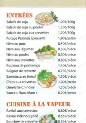 Menu Zhang's Gourmets - Entrées, plats a la vapeur, et fruits de mer