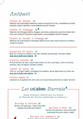 Menu Agata - Les antipasti et insalate