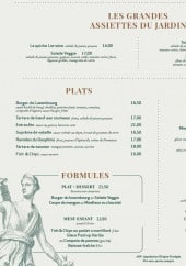 Menu La Terrasse de Madame - Salades, plats, dessert et formules