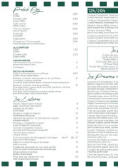 Menu Le Choupinet - La carte