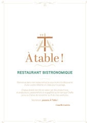 Menu A Table ! - Carte et menu  A Table ! Paris