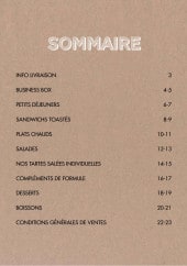 Menu Bert's - Sommaire