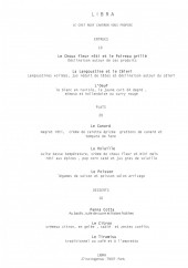 Menu L i b r a - Le menu