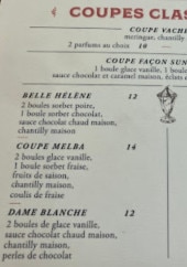 Menu Le Bac à Glaces - Les coupes
