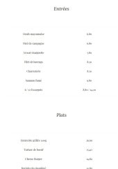 Menu Le Sèvres - Les entrées et plats