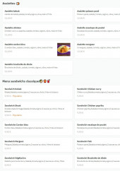 Menu Tour Food - Les assiettes, menus sandwichs classiques