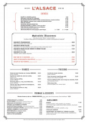 Menu L'Alsace - Les entrées, viandes,...