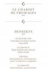 Menu Le gabriel - Le fromage et les desserts