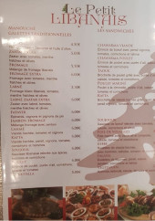 Menu Le Petit Libanais - Les sandwiches et galettes traditionnelles