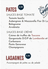 Menu Stradina - Les pâtes et lasagnes