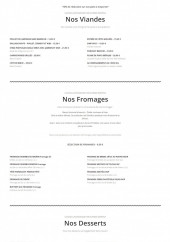 Menu Cdp - Les viandes, fromages et  desserts