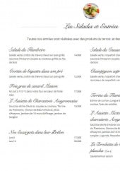 Menu Le flamboire - Les salades et entrées