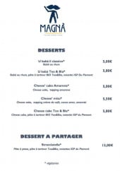 Menu Magnà - Les desserts