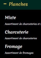 Menu The French Flair - Les planches