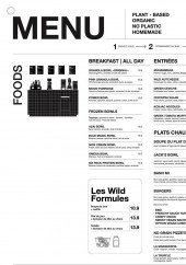 Menu Wild & The Moon - Foods