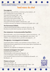 Menu Baranaan - La carte