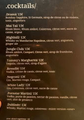 Menu Dramä - Extrait de la carte