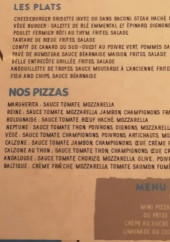 Menu La grisette - Les plats et pizza, menu enfant