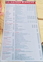 Menu La Maison Blanche - Carte des boissons