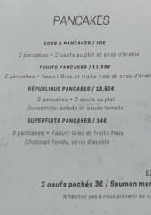 Menu République of Coffee - Les pancakes et vegans