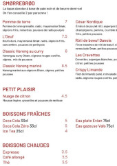 Menu Smør - Les petit plaisirs, boissons, ...