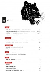 Menu Tiger Tiger - Les boissons