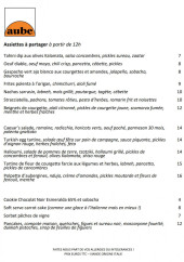 Menu Aube - Les assiettes à partager
