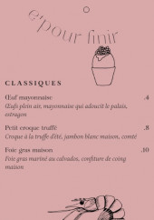 Menu Brasserie Rosie - Les entrées suite