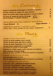 Menu café Bonne Bière - Entrées et plats