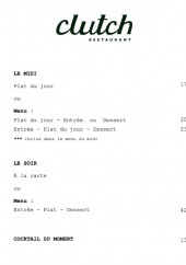Menu Clutch - Menu midi et soir