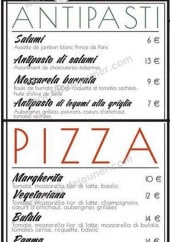 Menu Da Vito - Les antipastis et pizzas 