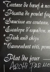 Menu Le Bistrot Pop - Un extrait de la carte 