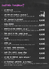 Menu Le Marilyn - Les cocktails tendance