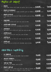 Menu Le Marilyn - Les mojitos, caïpis et cocktails sucrés