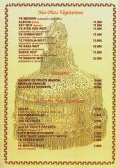 Menu Le Négus - Plats végétariens